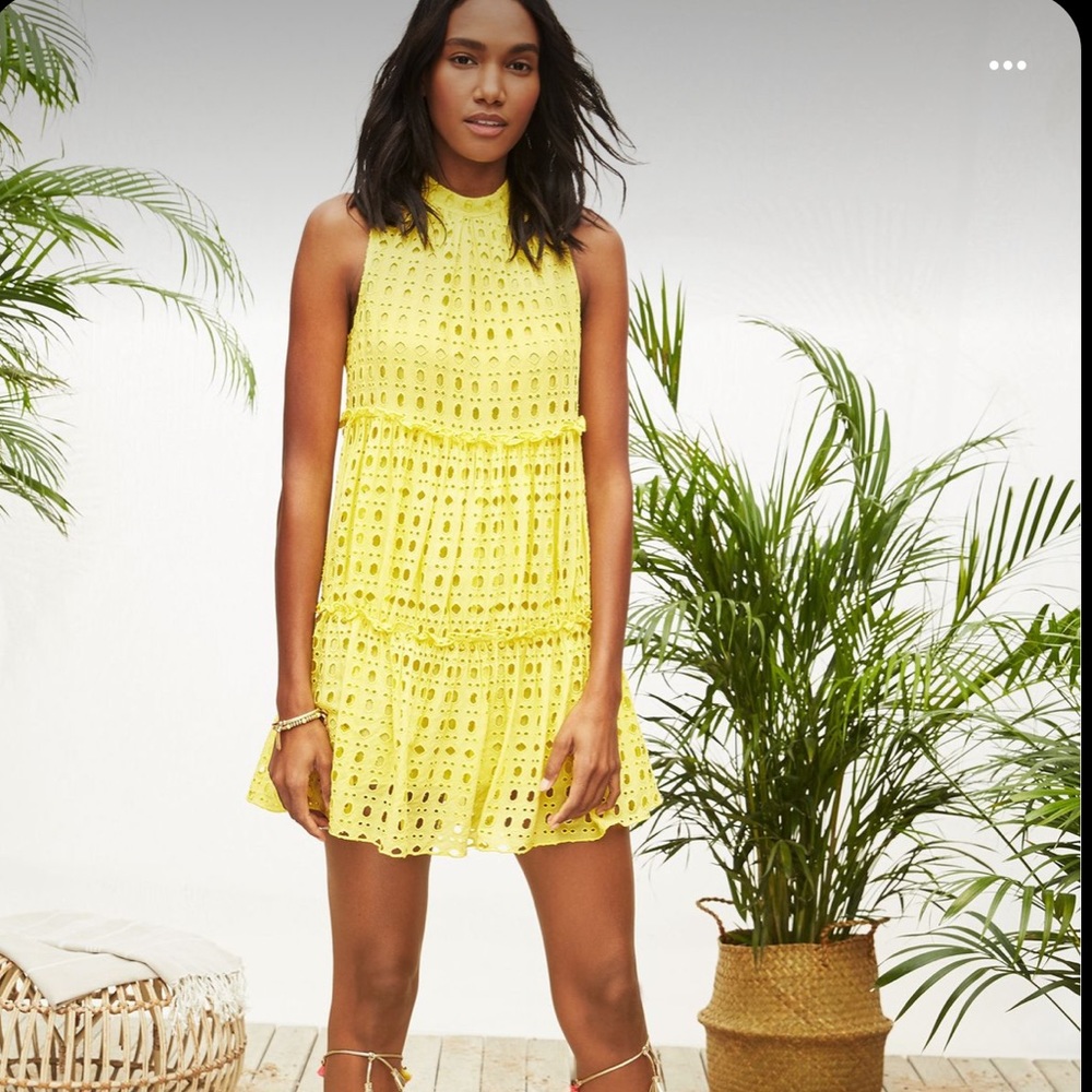 Lilly Pulitzer Yellow Eyelet INDIRA DRESS S
